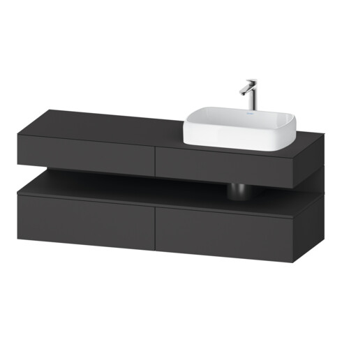 Duravit Meuble sous lavabo Qatego 160x55x60 cm, gris, plan, large, niche