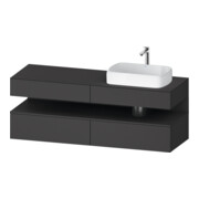 Duravit Meuble sous lavabo Qatego 160x55x60 cm, gris, plan, large, niche