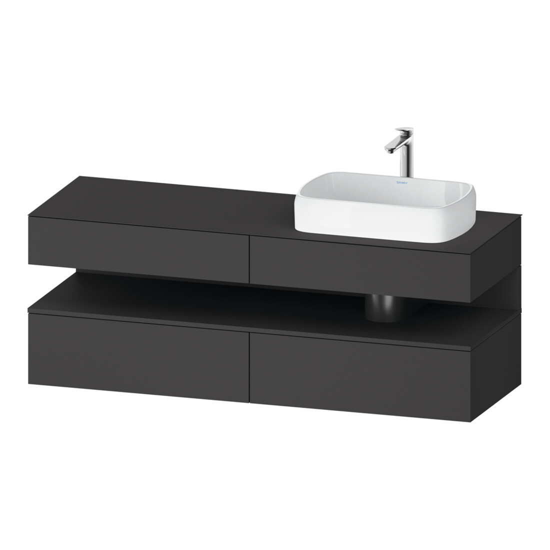 Duravit Meuble sous lavabo Qatego 160x55x60 cm, gris, plan, large, niche