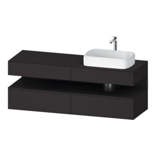 Duravit Meuble sous lavabo Qatego 160x55x60 cm, gris, plan, large, niche