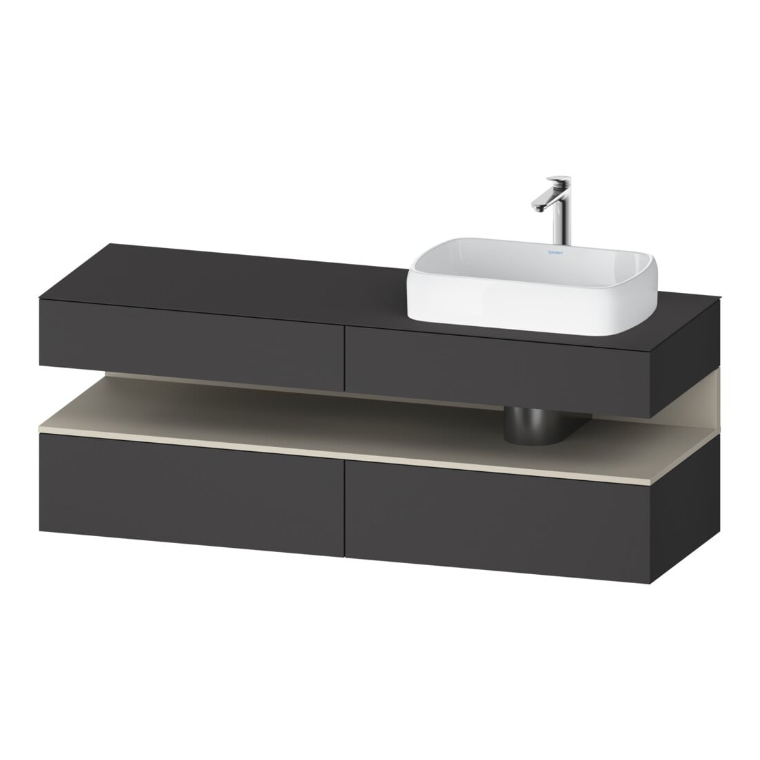 Duravit Meuble sous-lavabo Qatego 160x55x60 cm, T avec Gr m, Pl, évier droite