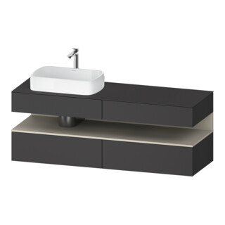 Duravit Meuble sous lavabo Qatego 160x55x60 cm, T avec Gr M, Pl, évier gauche