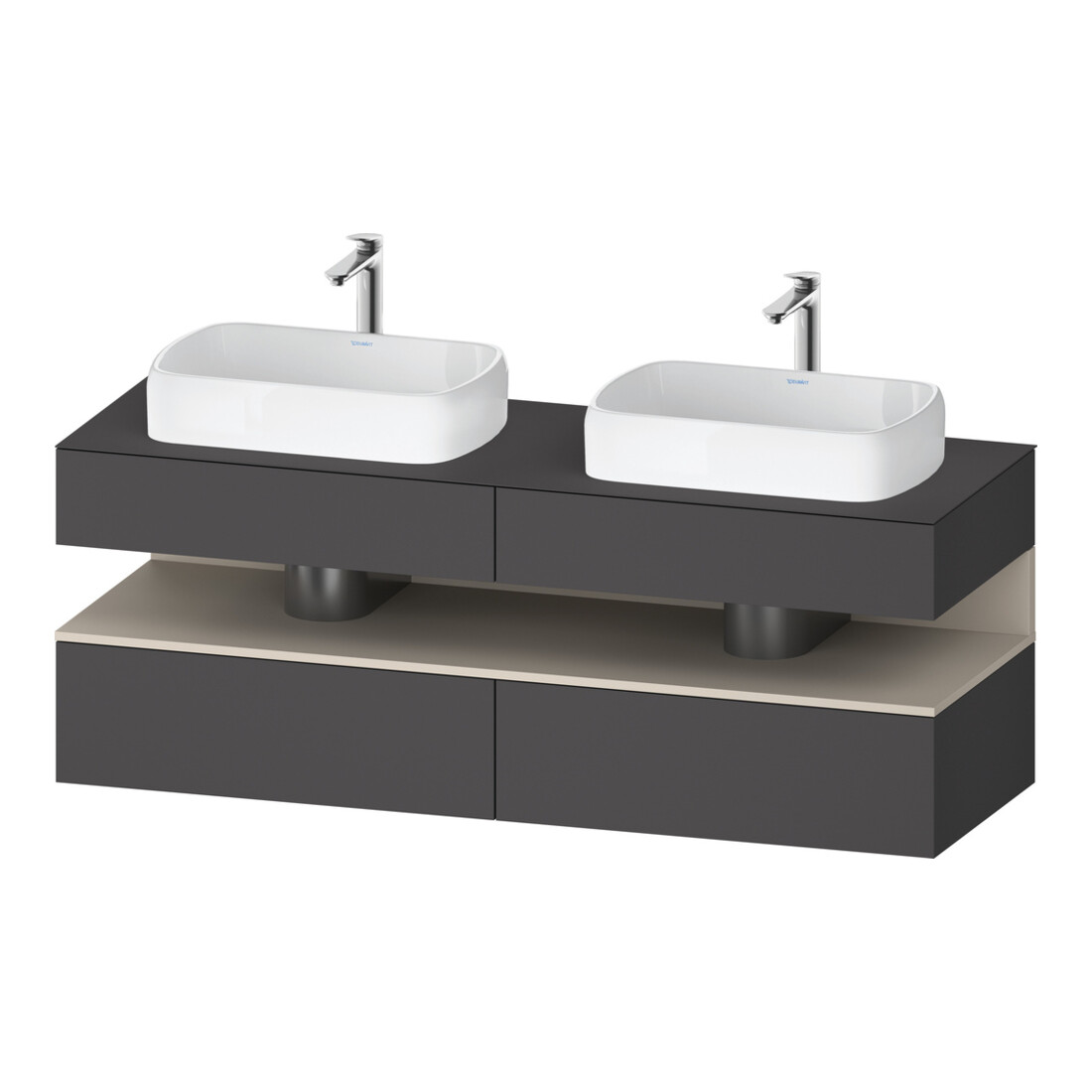 Duravit Meuble sous-lavabo Qatego 160x55x60 cm, T avec Gr, Pl, évier double face