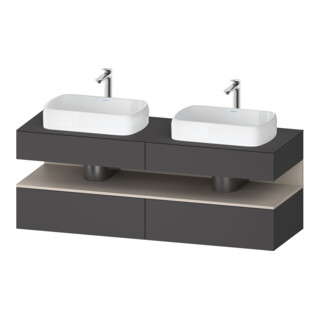 Duravit Meuble sous-lavabo Qatego 160x55x60 cm, T avec grille, Pl, évier double face