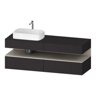 Duravit Meuble sous-lavabo Qatego 160x55x60 cm, T avec porte, placage, évier gauche