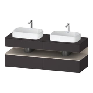 Duravit Meuble sous lavabo Qatego 160x55x60 cm, T avec porte, plan, blanc brillant, B