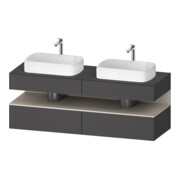 Duravit Meuble sous-lavabo Qatego 160x55x60 cm, T avec porte, plateau, blanc brillant, brillant-1