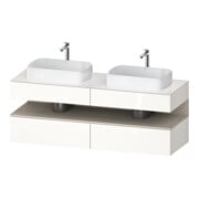 Duravit Meuble sous-lavabo Qatego 160x55x60 cm, T blanc/gris, placage, évier double face-1