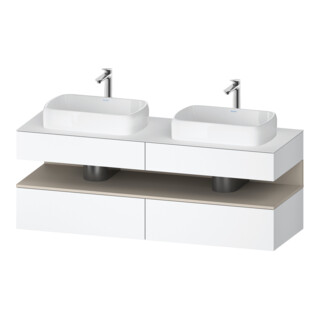 Duravit Meuble sous lavabo Qatego 160x55x60 cm, T blanc/mat, placage, évier double face