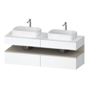 Duravit Meuble sous lavabo Qatego 160x55x60 cm, T blanc/mat, placage, évier double face-1