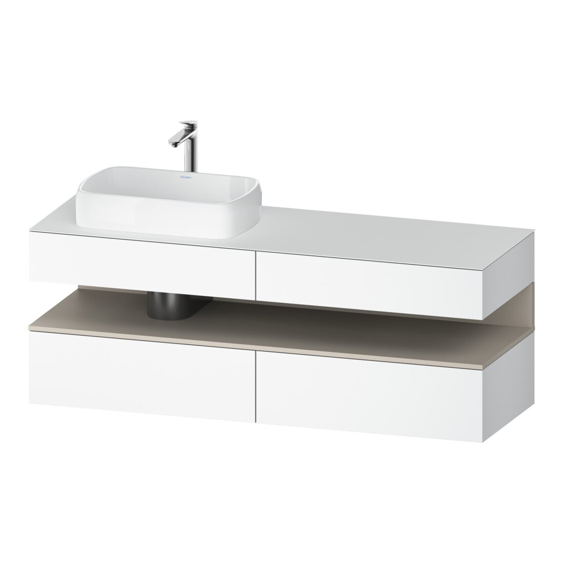 Duravit Meuble sous lavabo Qatego 160x55x60 cm, T m/we m, Pl, B l, niche