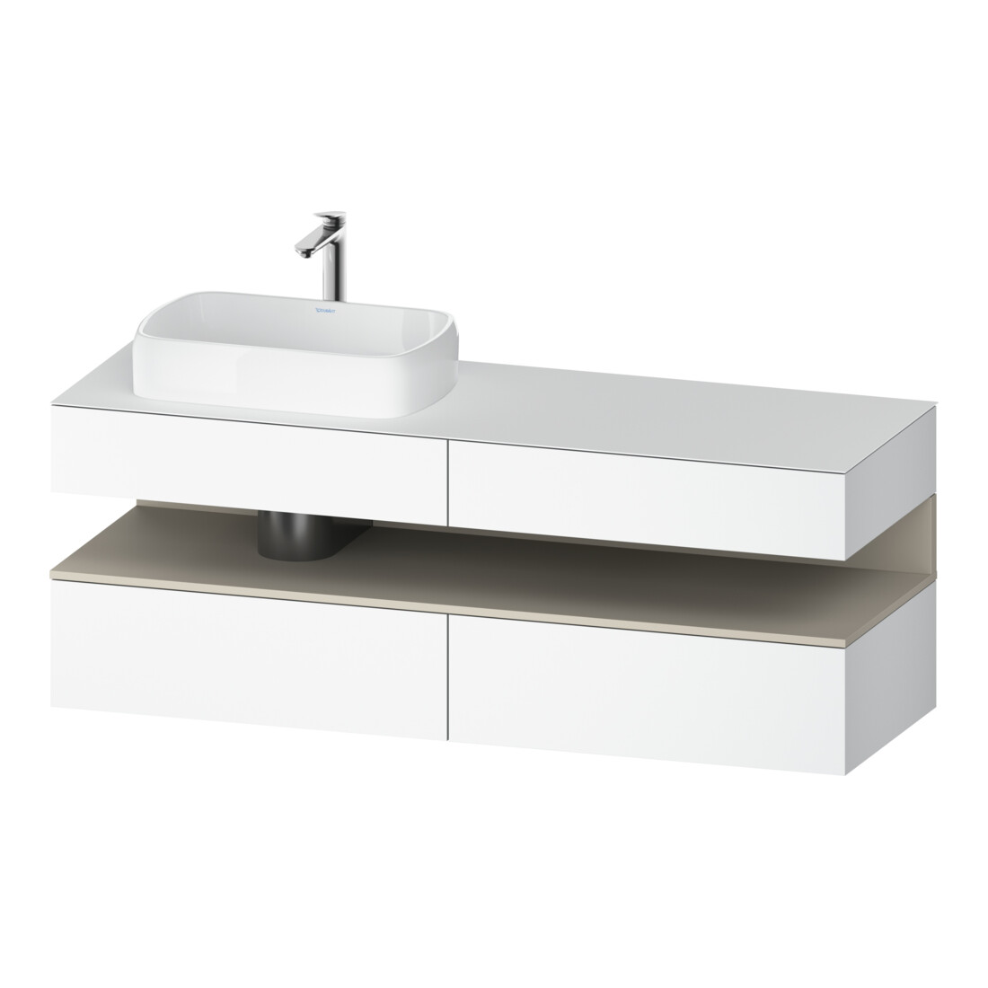 Duravit Meuble sous lavabo Qatego 160x55x60 cm, T m/we m, Pl, B l, niche