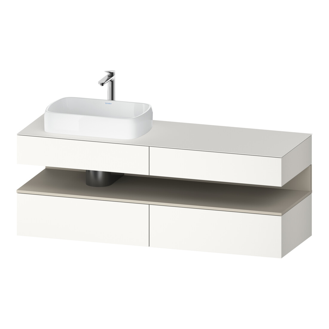 Duravit Meuble sous lavabo Qatego 160x55x60 cm, T m/we m, Pl, B l, niche