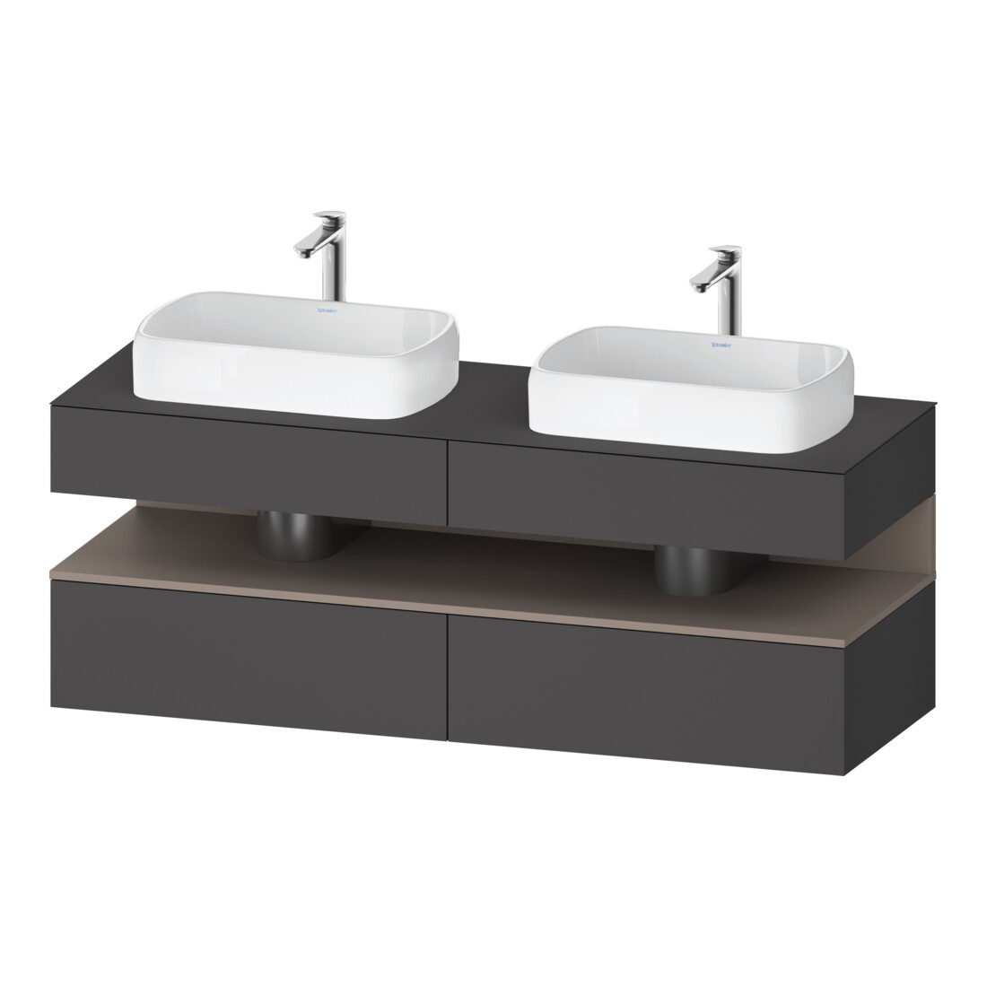 Duravit Meuble sous-lavabo Qatego 160x55x60cm, avec porte, blanc brillant, B
