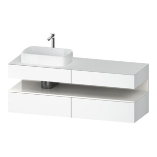 Duravit Meuble sous-lavabo Qatego 160x55x60cm, blanc brillant/blanc mat, Pl, B l, B