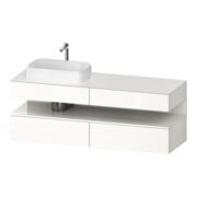 Duravit Meuble sous lavabo Qatego 160x55x60cm, blanc brillant, gauche, niche-1