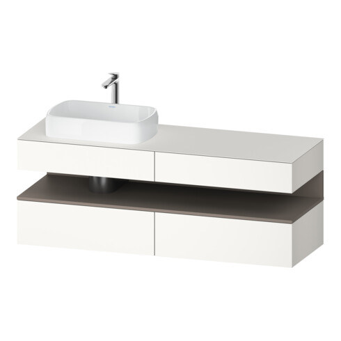Duravit Meuble sous-lavabo Qatego 160x55x60cm, blanc mat/brillant, placage, gauche