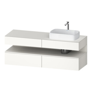 Duravit Meuble sous lavabo Qatego 160x55x60cm, blanc mat, console, lavabo droit