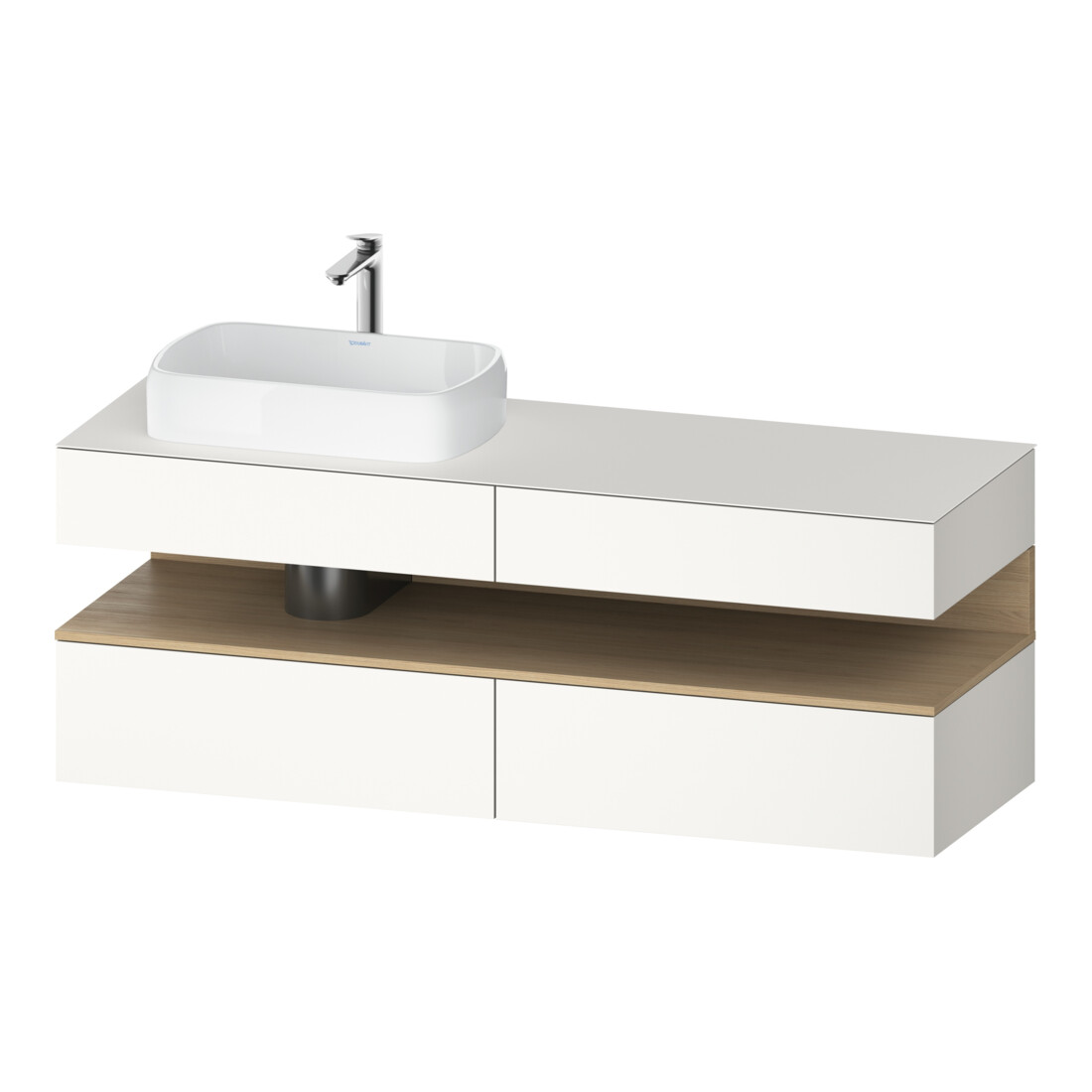 Duravit Meuble sous-lavabo Qatego 160x55x60cm, blanc mat, gauche