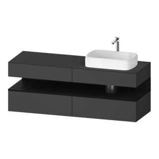 Duravit Meuble sous-lavabo Qatego 160x55x60cm, E blanc/gris m, Pl, évier droite