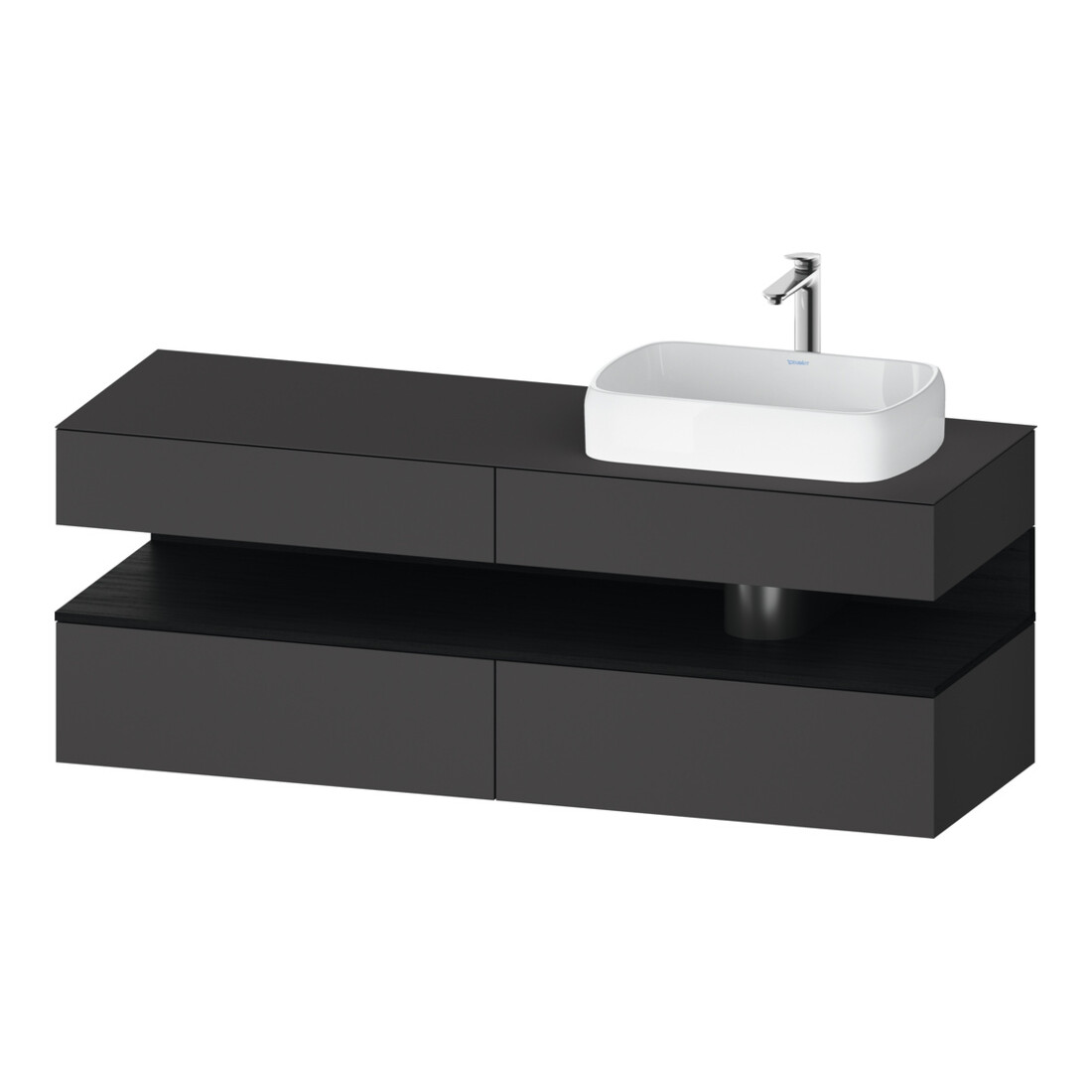 Duravit Meuble sous-lavabo Qatego 160x55x60cm, E blanc/gris m, Pl, évier droite