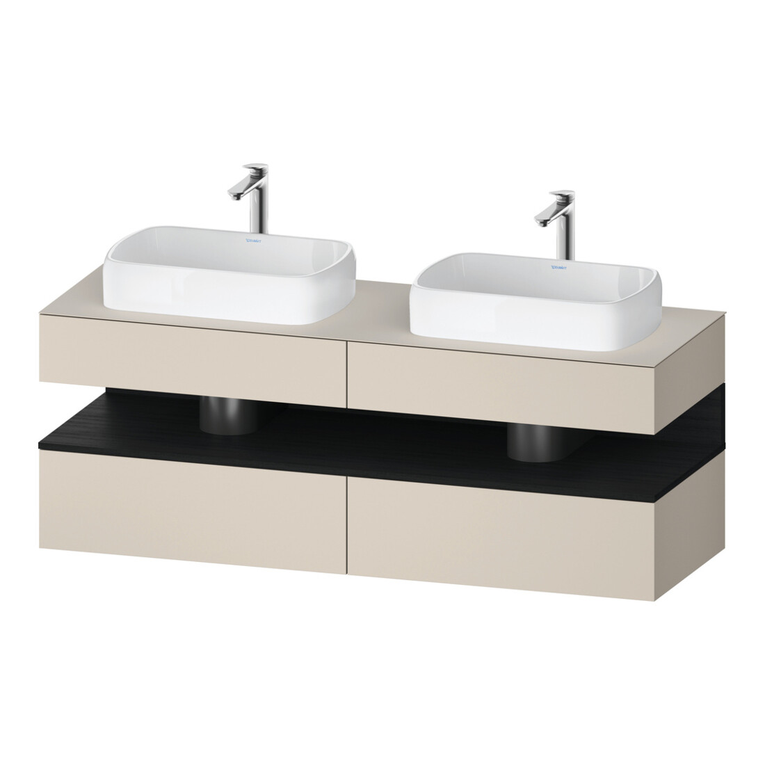 Duravit Meuble sous-lavabo Qatego 160x55x60cm, E blanc/sable m, Pl, B bs, B