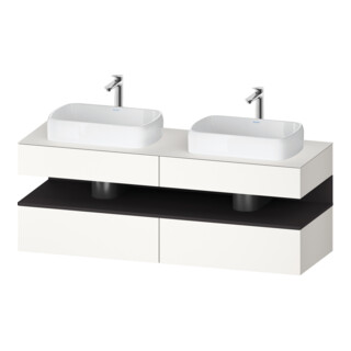 Duravit Meuble sous-lavabo Qatego 160x55x60cm, gris m/blanc m, Pl, B des deux côtés