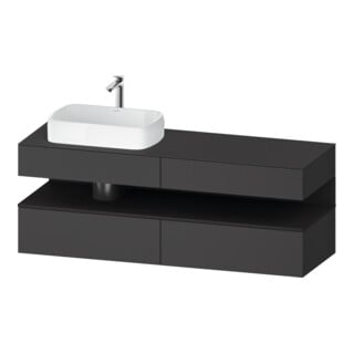 Duravit Meuble sous-lavabo Qatego 160x55x60cm, gris m/Gr m, Pl, évier gauche