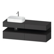 Duravit Meuble sous-lavabo Qatego 160x55x60cm, gris m/Gr m, Pl, évier gauche