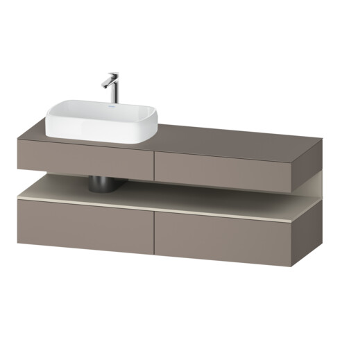 Duravit Meuble sous lavabo Qatego 160x55x60cm, T avec ba, Pl, évier gauche