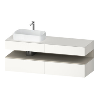 Duravit Meuble sous-lavabo Qatego 160x55x60cm, T blanc/métal, Pl, évier gauche