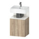 Duravit Meuble sous lavabo Qatego 44x35x64,5 cm, 1 porte, blanc/gres marbré-1