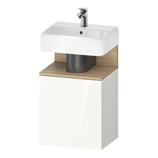 Duravit Meuble sous lavabo Qatego 44x35x64,5 cm, 1 porte, droite, blanc œuf brillant
