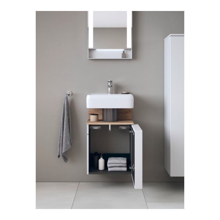 Duravit Meuble sous-lavabo Qatego 44x35x64,5 cm, 1 porte, droite, marbre œuf/blanc mat