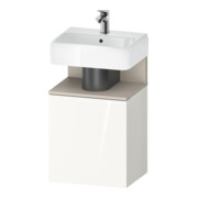 Duravit Meuble sous lavabo Qatego 44x35x64,5 cm, 1 porte, droite, taupe mat/blanc brillant-1