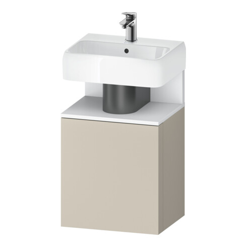 Duravit Meuble sous-lavabo Qatego 44x35x64,5 cm, 1 porte, gauche, blanc mat/taupe mat