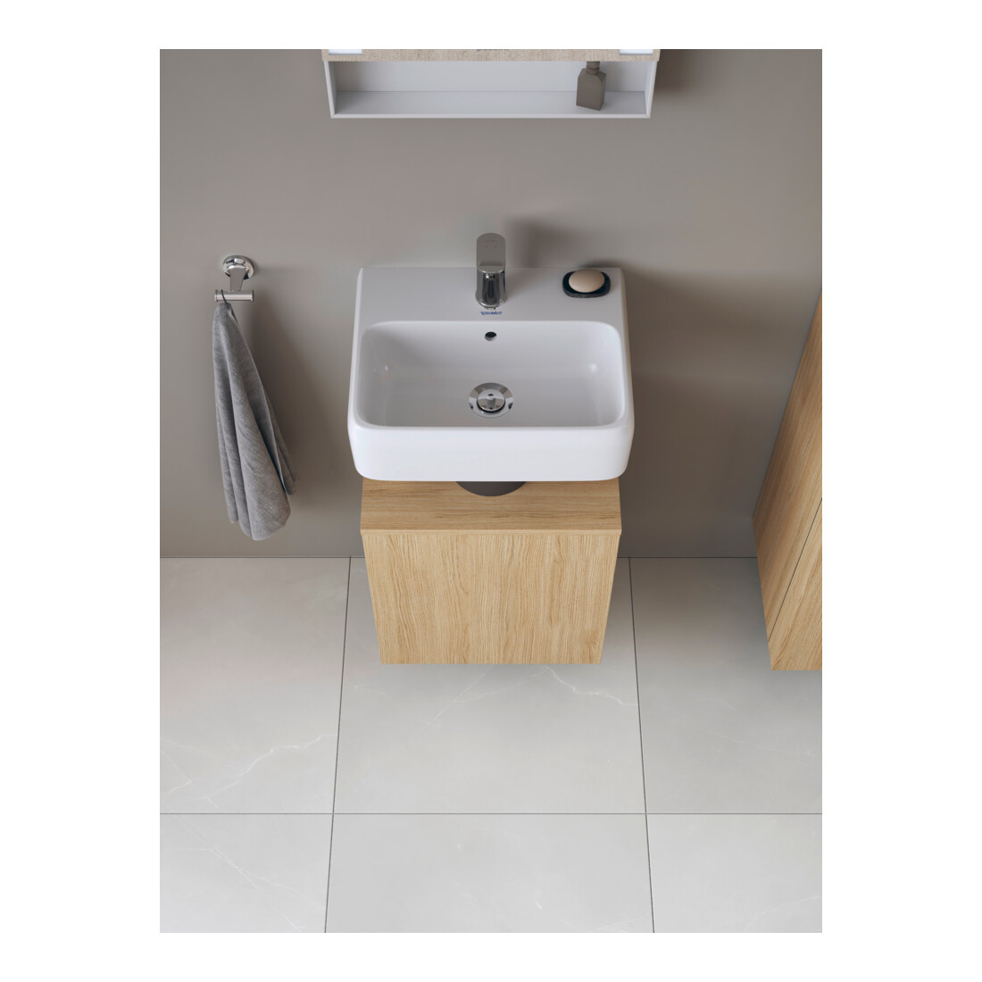 Duravit Meuble sous lavabo Qatego 44x35x64,5 cm, 1 porte, gauche, chêne naturel