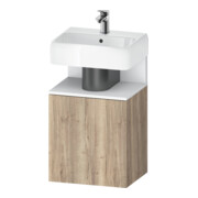 Duravit Meuble sous-lavabo Qatego 44x35x64,5 cm, 1 porte, porte à gauche, blanc avec marbre chêne-1