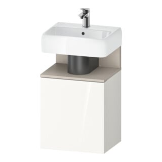 Duravit Meuble sous lavabo Qatego 44x35x64,5 cm, 1 porte, porte gauche, taupe mat/blanc brillant