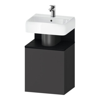 Duravit Meuble sous-lavabo Qatego 44x35x64,5 cm, 1 porte, T droite, blanc œuf/gris graphite