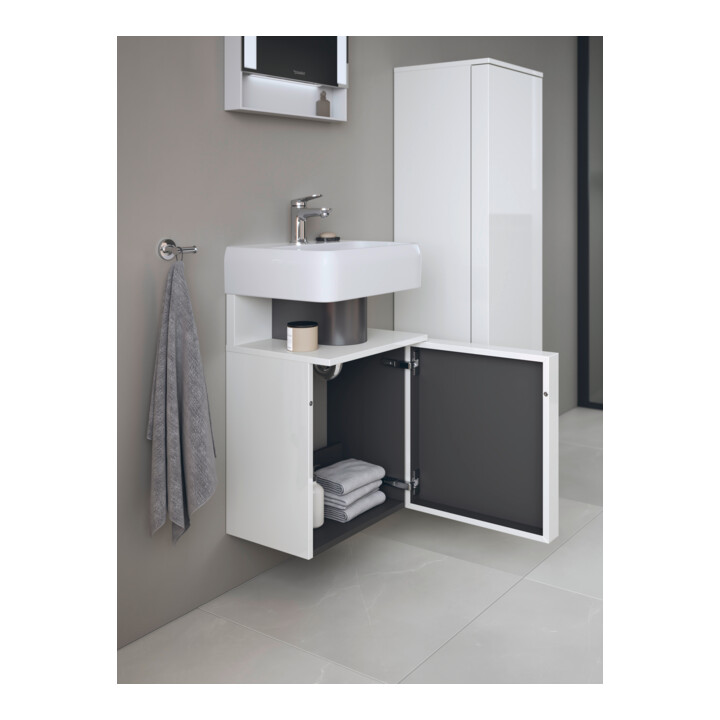 Duravit Meuble sous-lavabo Qatego 44x35x64,5 cm, 1 porte, T. gauche, blanc brillant