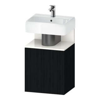 Duravit Meuble sous-lavabo Qatego 44x35x64,5 cm, 1 tiroir, blanc brillant/chêne noir