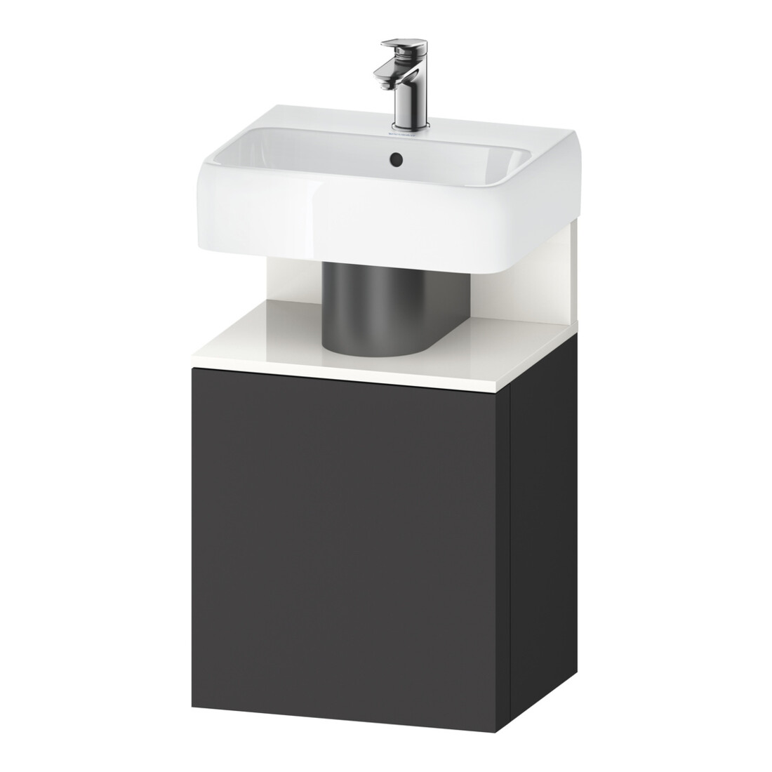 Duravit Meuble sous-lavabo Qatego 44x35x64,5 cm, 1 tiroir, blanc brillant/graphite