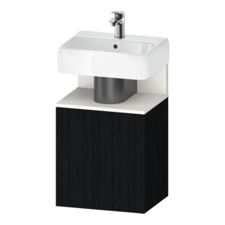 Duravit Meuble sous-lavabo Qatego 44x35x64,5 cm, 1 tiroir, blanc mat/chêne noir