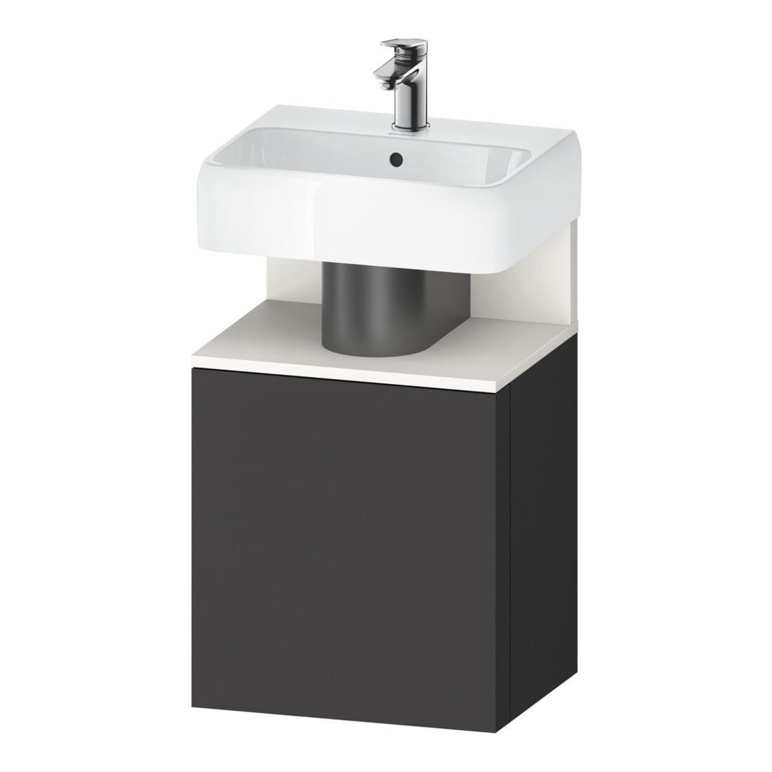 Duravit Meuble sous-lavabo Qatego 44x35x64,5 cm, 1 tiroir, blanc mat/Gris mat