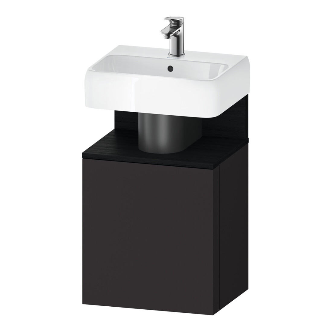 Duravit Meuble sous-lavabo Qatego 44x35x64,5 cm, 1 tiroir, droite, noir graphite mat