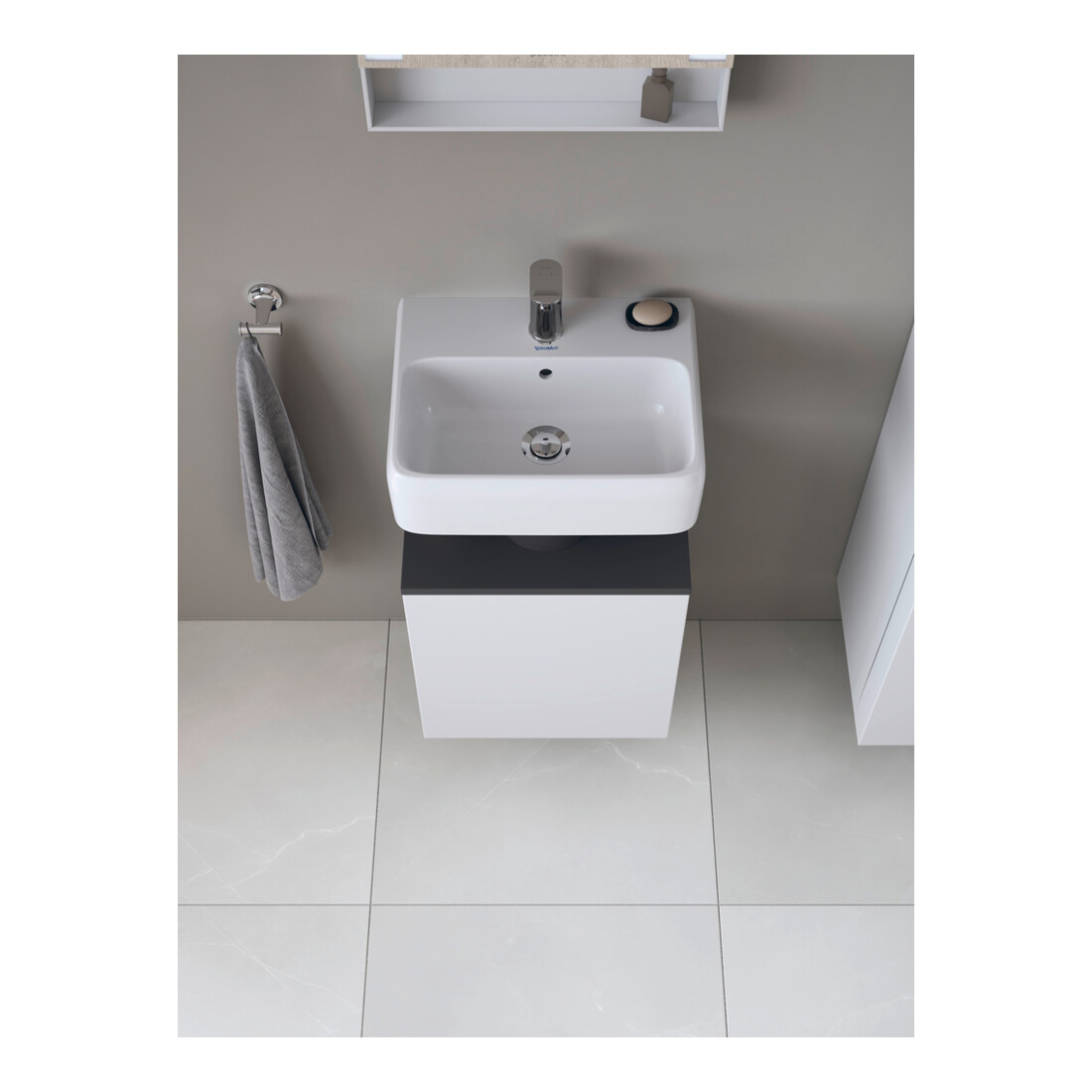 Duravit Meuble sous lavabo Qatego 44x35x64,5 cm, 1 tiroir, graph mat/we ma