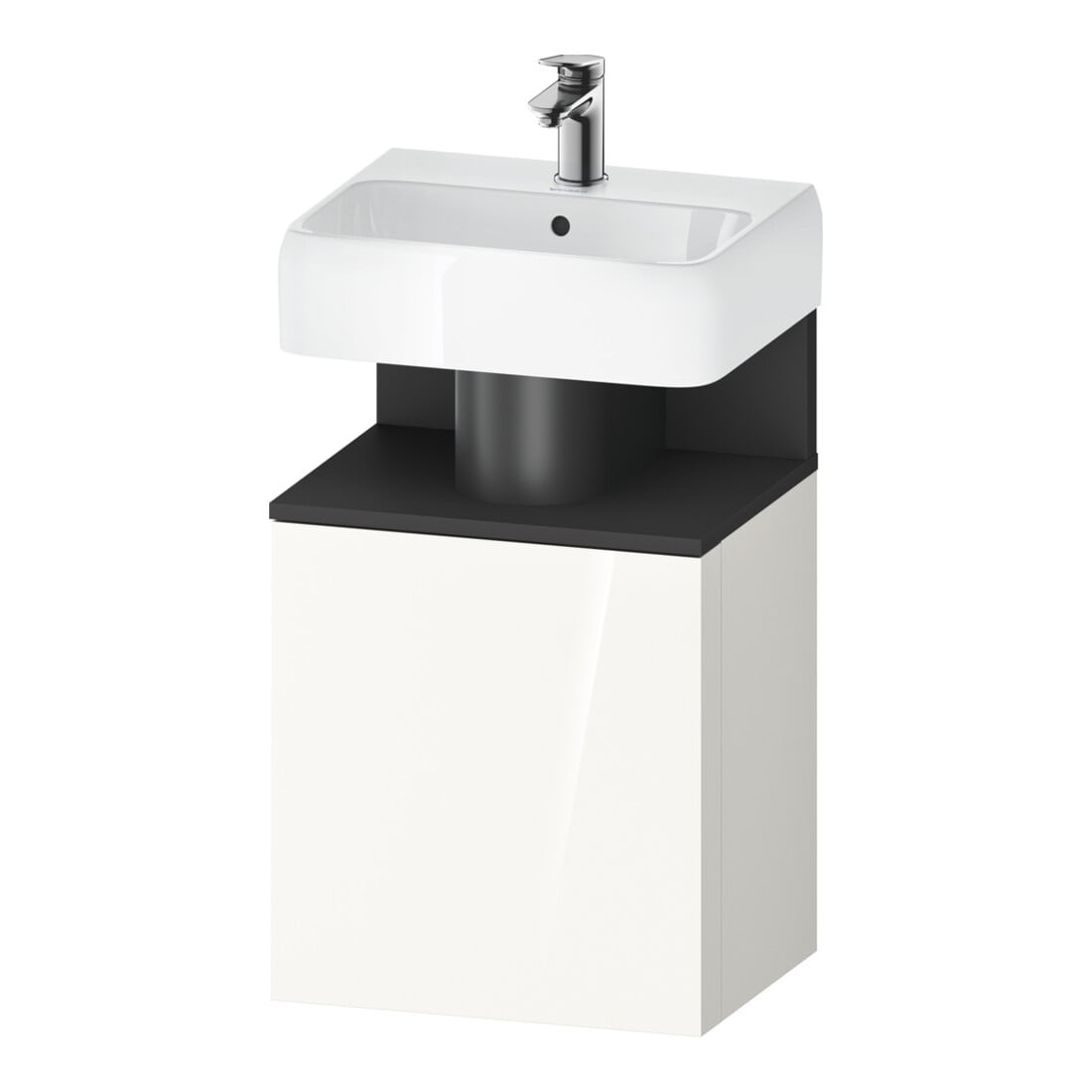 Duravit Meuble sous lavabo Qatego 44x35x64,5 cm, 1 tiroir, gris mat/blanc brillant