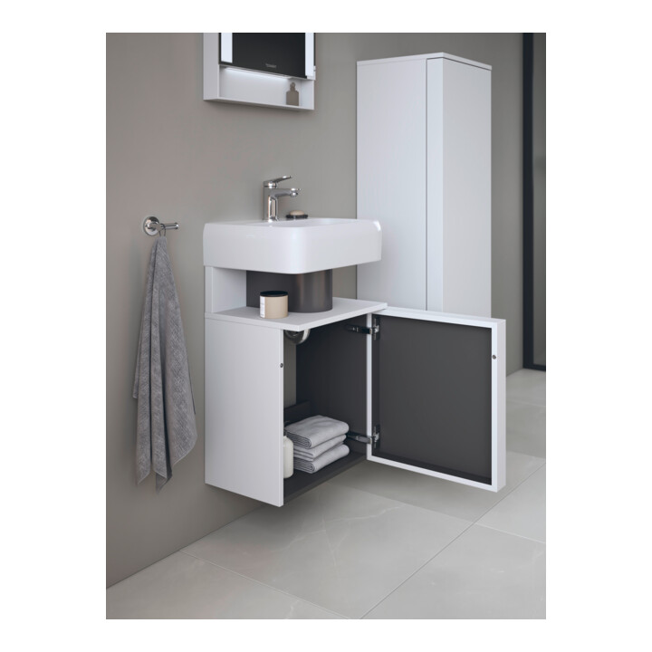 Duravit Meuble sous lavabo Qatego 44x35x64,5 cm, 1 tiroir, porte gauche, blanc mat