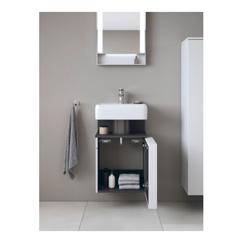 Duravit Meuble sous-lavabo Qatego 44x35x64,5 cm, 1 tiroir, T droite, graphite mat/we ma